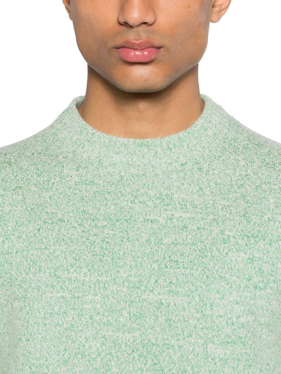 Jil Sander Green Textured Knit Viscose Sweater Wit