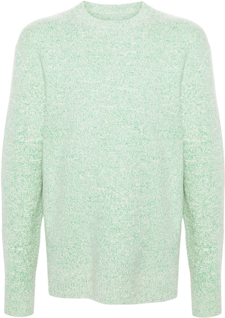 Jil Sander Green Textured Knit Viscose Sweater Wit