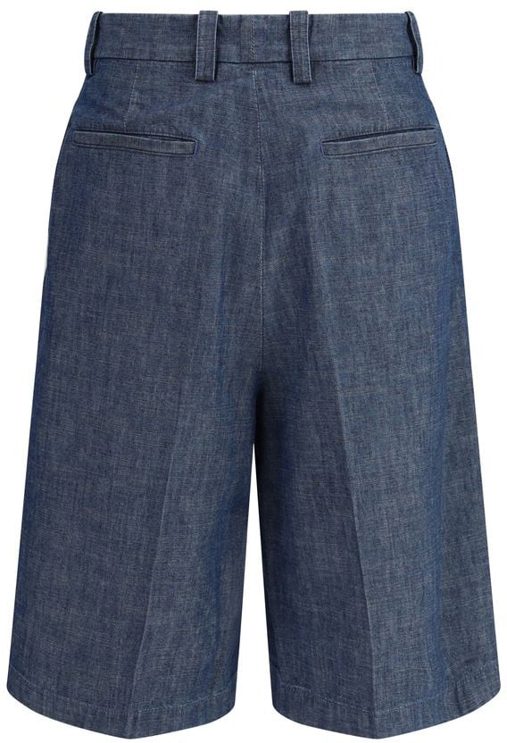 Jil Sander Blue Cotton Bermuda Shorts Blauw