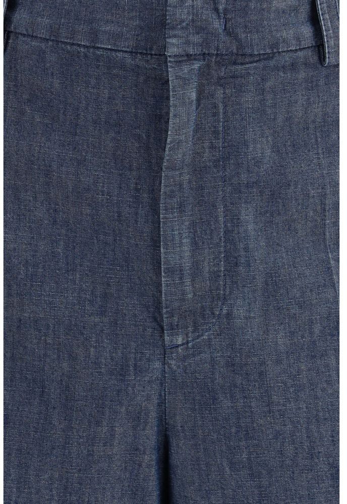 Jil Sander Blue Cotton Bermuda Shorts Blauw