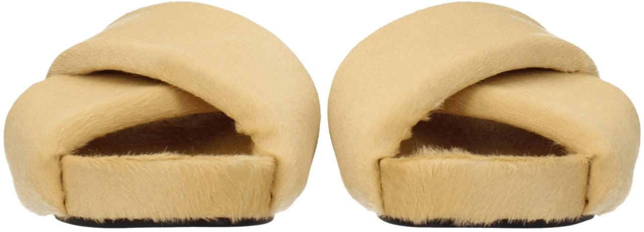 Jil Sander Beige Horsehair Slippers Beige