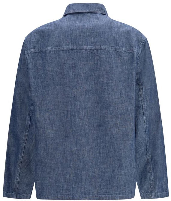 Jil Sander Blue Cotton Jacket Blauw