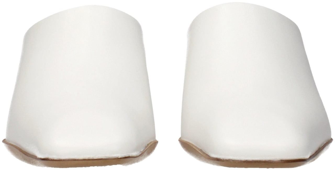 Jil Sander White Leather Slippers Wit