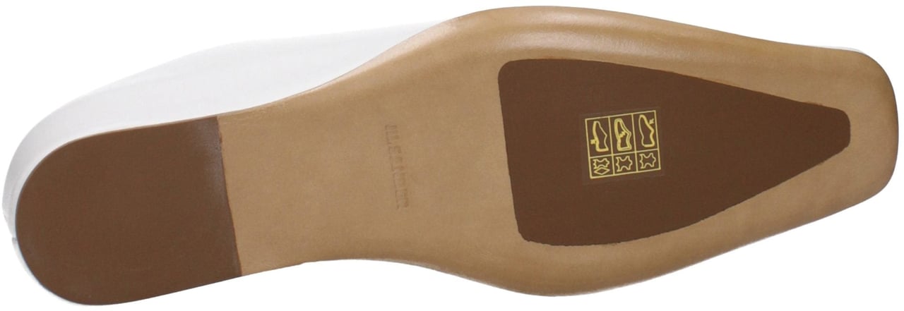 Jil Sander White Leather Slippers Wit