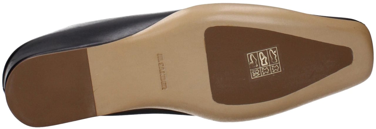 Jil Sander Black Leather Slippers Zwart