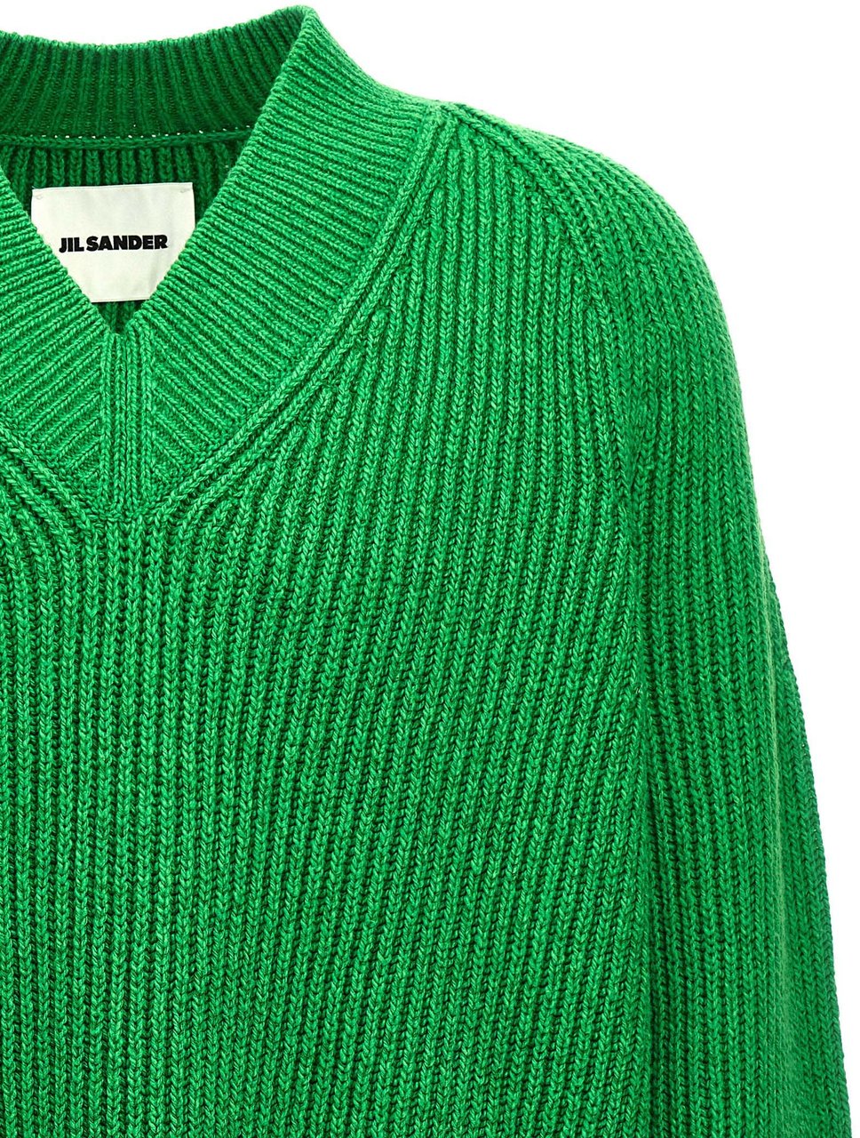 Jil Sander Bicolor Cotton Cardigan Groen