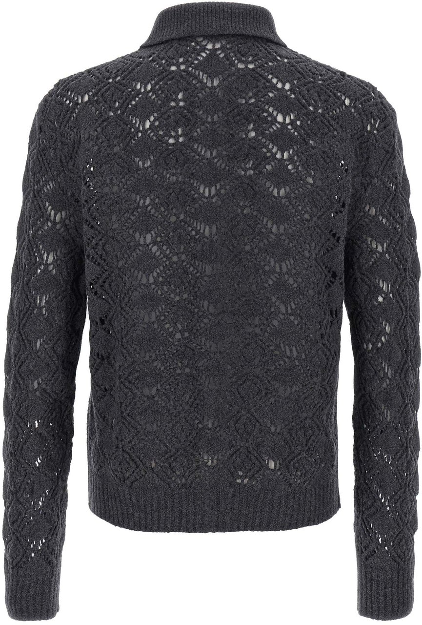 Jil Sander Gray Virgin Wool Cardigan Grijs