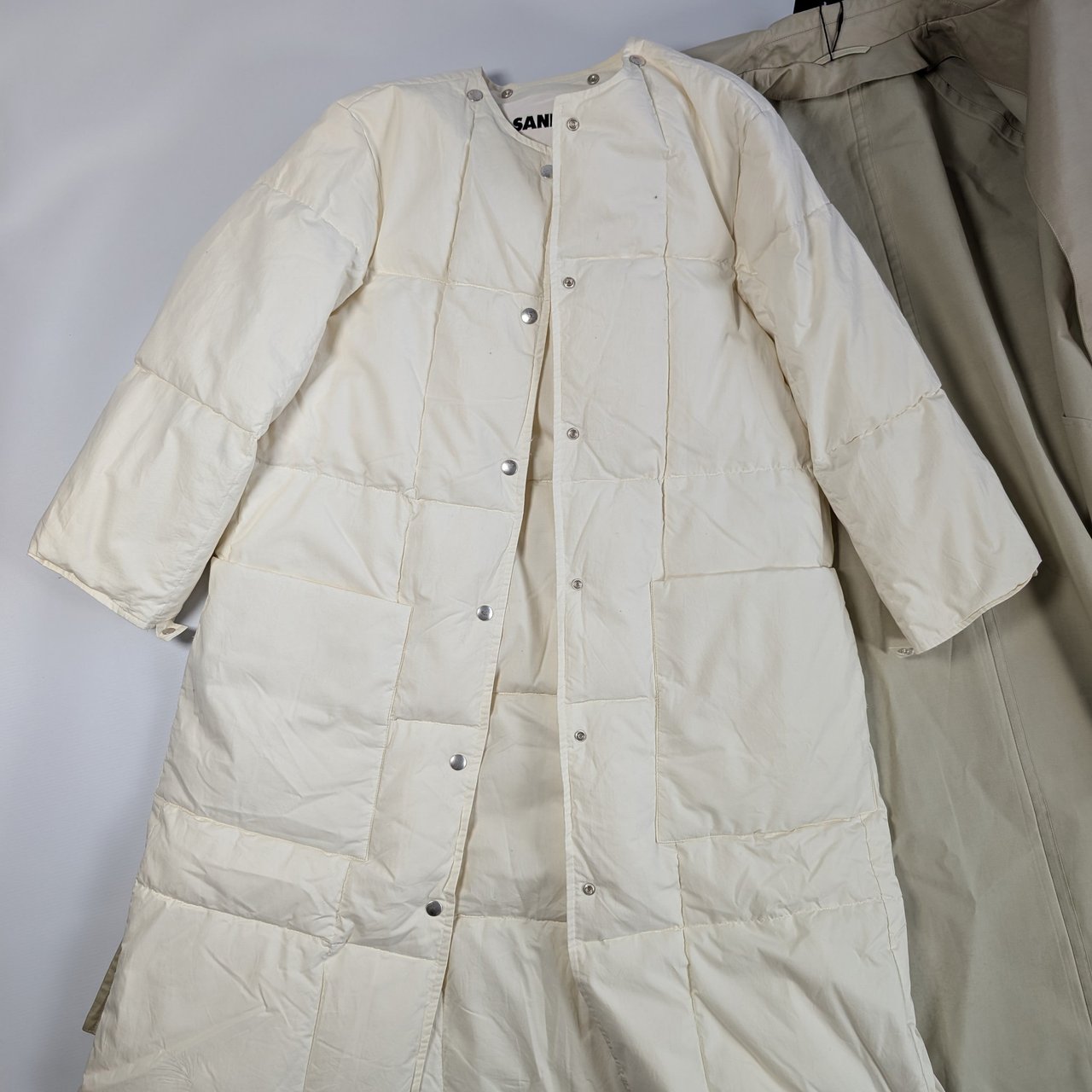 Jil Sander Jil Sander Beige Double-Layer Coat, Size 36 Beige