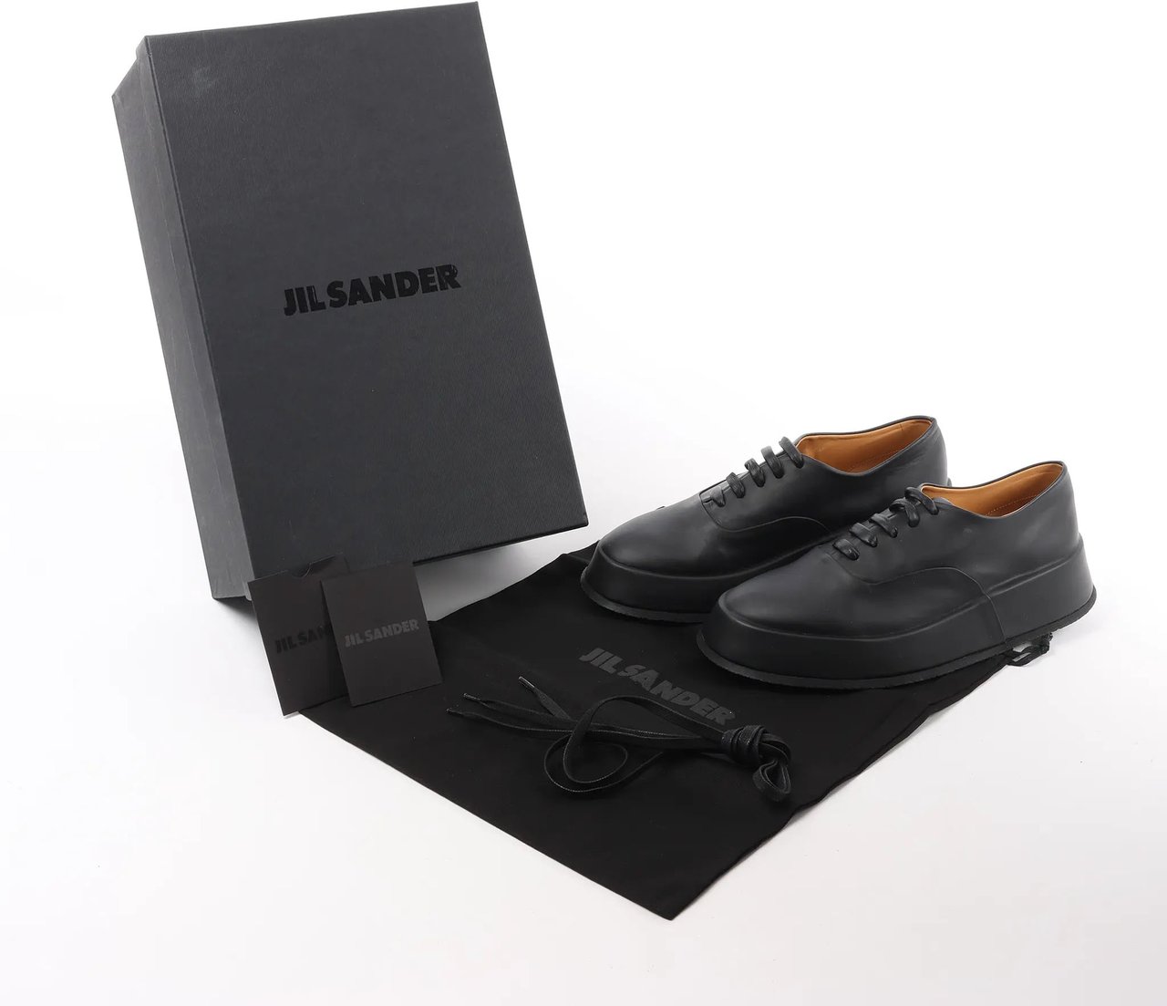 Jil Sander Jil Sander Leather Sneakers in Black, Size 37 EU Zwart