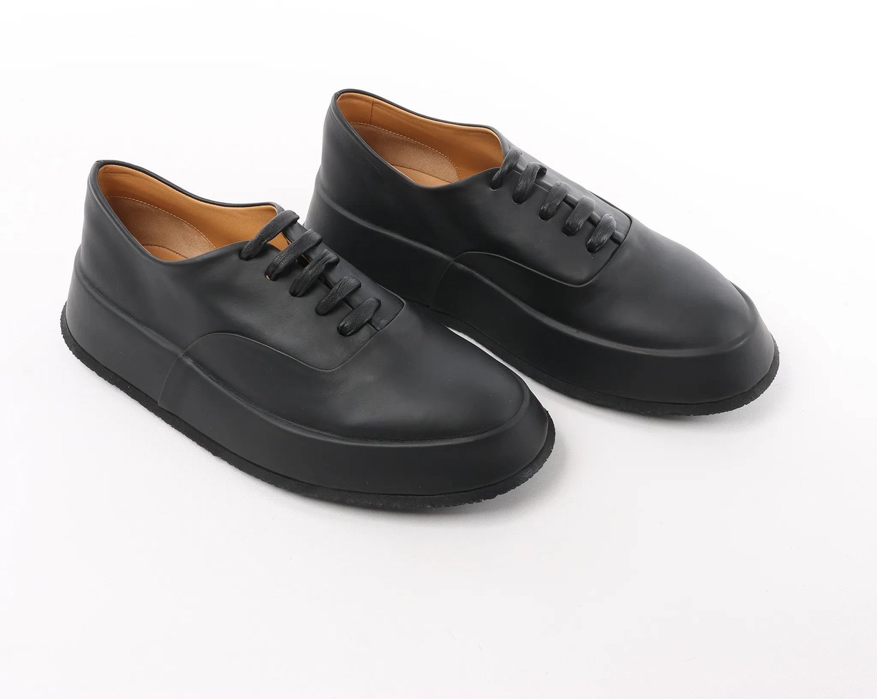 Jil Sander Jil Sander Leather Sneakers in Black, Size 37 EU Zwart