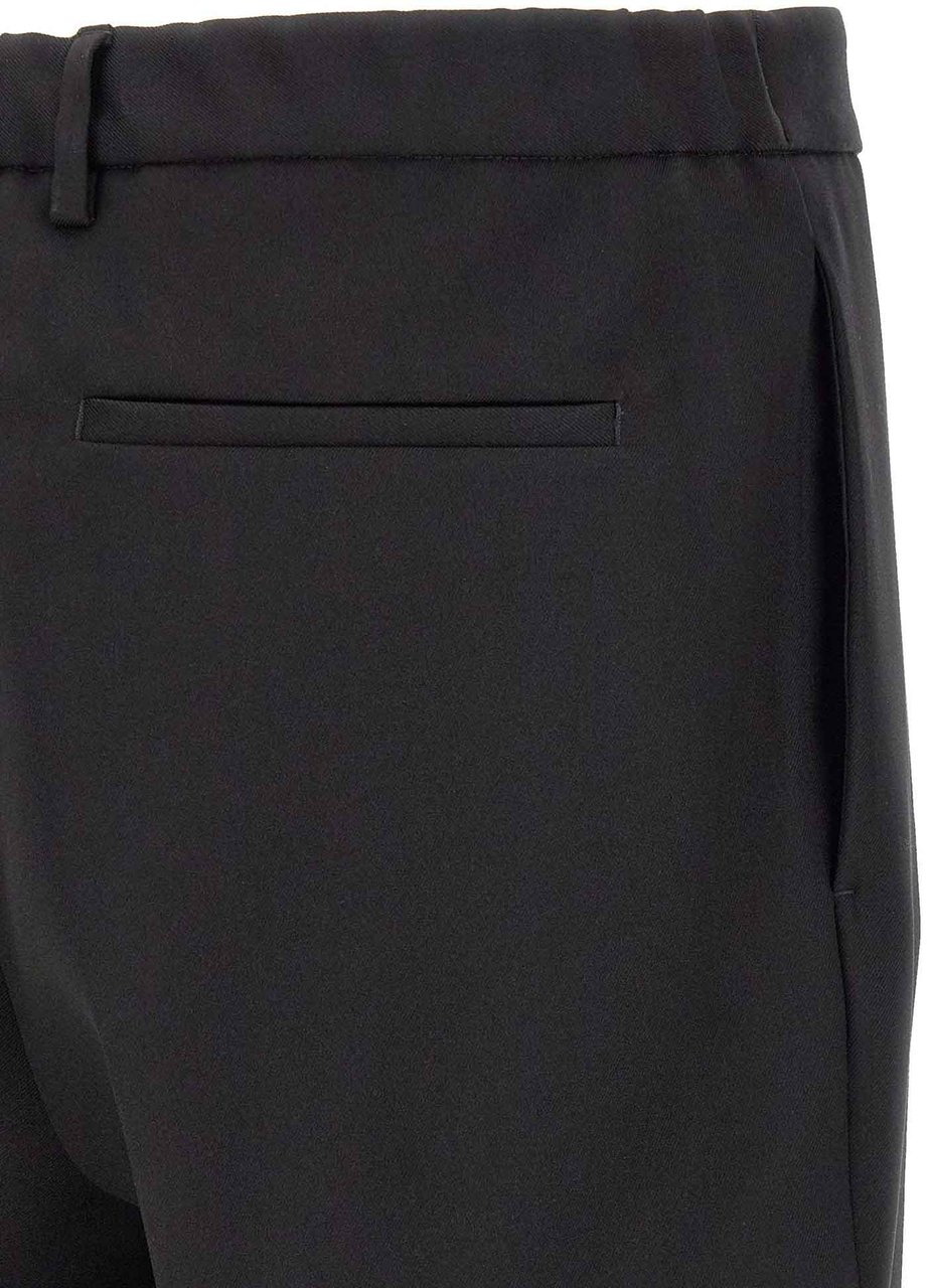 Jil Sander Black Polyester Dress Pants Zwart