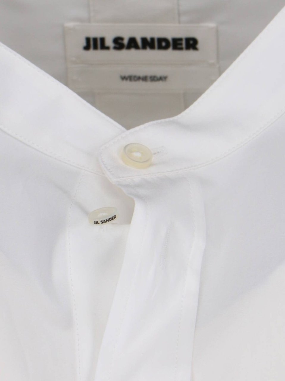 Jil Sander Mandarin Collar Shirt – White Wit
