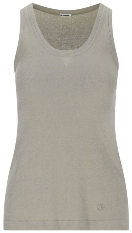Jil Sander Tank Top Set Of 3 – White, Cream & Green Divers
