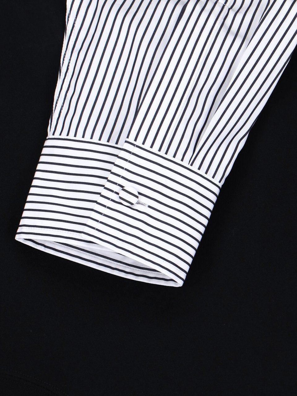 Jil Sander Black Layered Striped Long-Sleeve T-Shirt Zwart