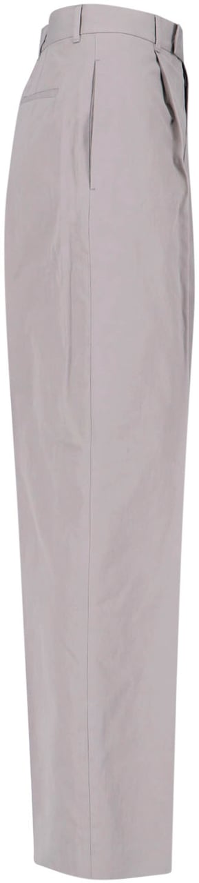 Jil Sander Grey High-Waisted Tailored Cotton Trousers Grijs