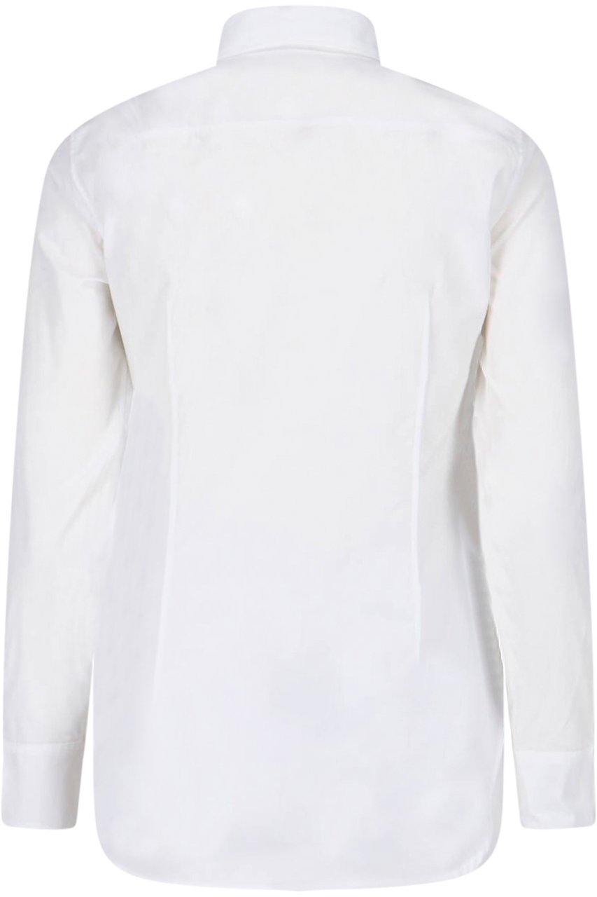 Jil Sander White Classic Cotton Poplin Embossed Shirt Wit