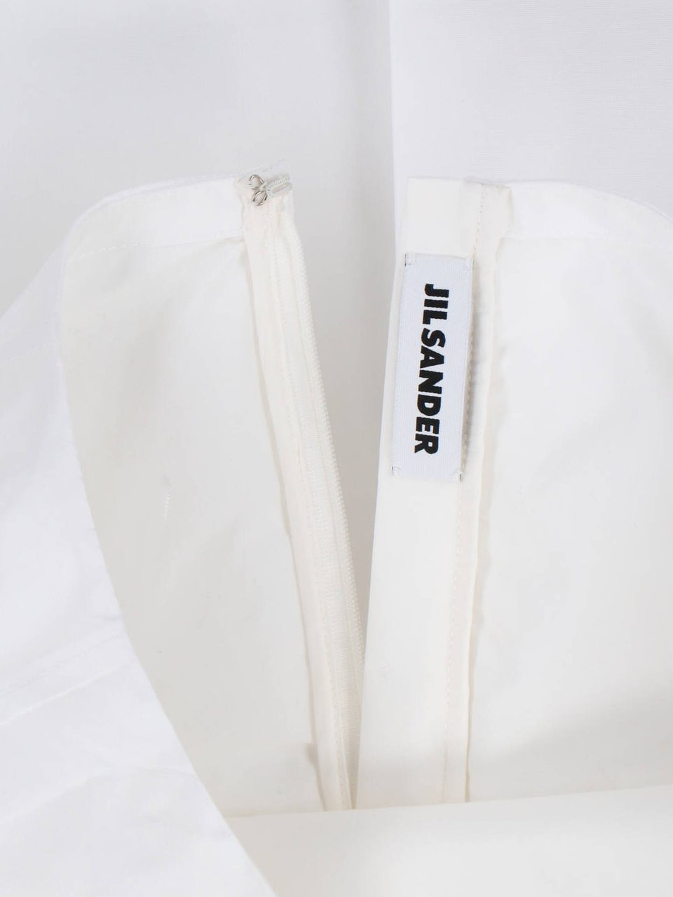 Jil Sander White Midi Mid-Rise Tailored Skirt Wit
