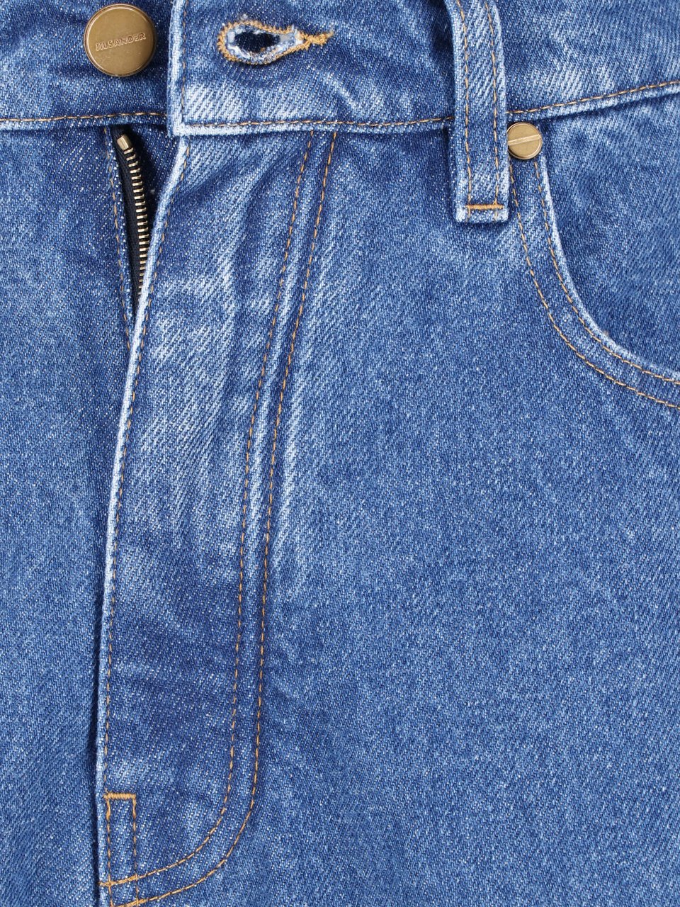 Jil Sander Blue Mid-Rise Straight-Leg Denim Jeans Blauw