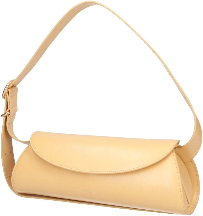 Jil Sander Yellow Cannolo Cylindrical Leather Shoulder Bag Neutraal