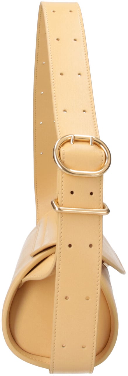 Jil Sander Yellow Cannolo Cylindrical Leather Shoulder Bag Neutraal