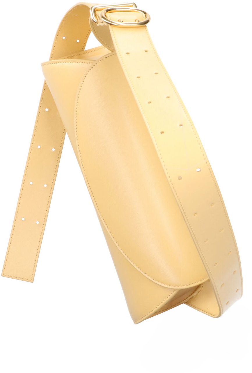 Jil Sander Yellow Cannolo Cylindrical Leather Shoulder Bag Neutraal