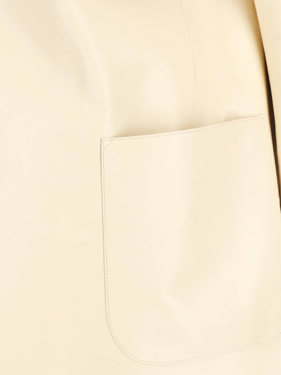Jil Sander Cream Minimalist Boxy Classic Collar Jacket Neutraal