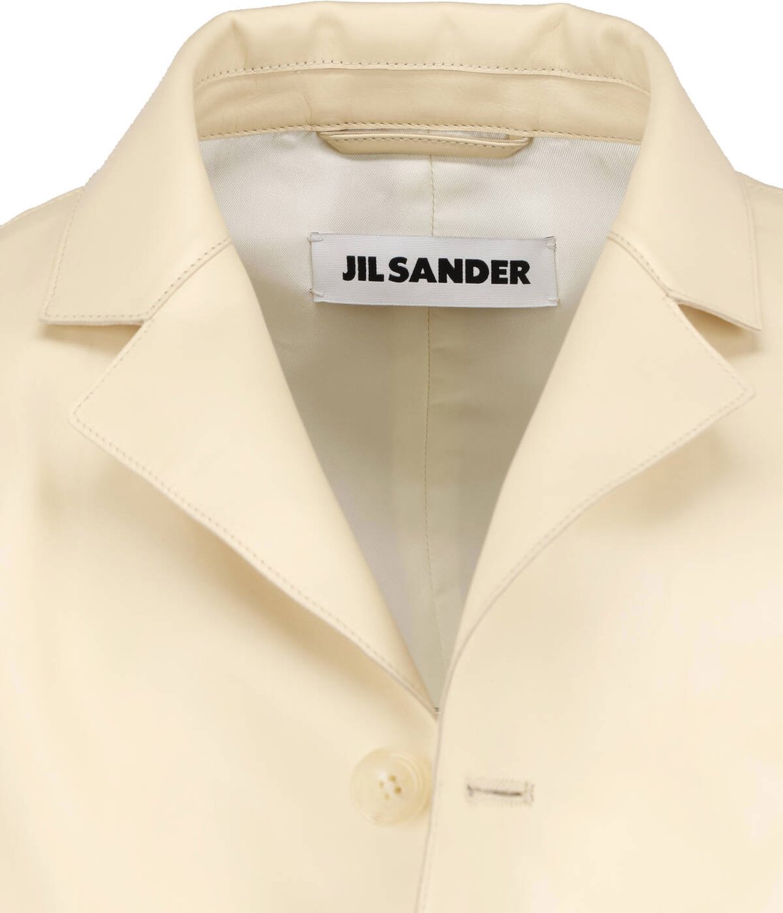 Jil Sander Cream Minimalist Boxy Classic Collar Jacket Neutraal