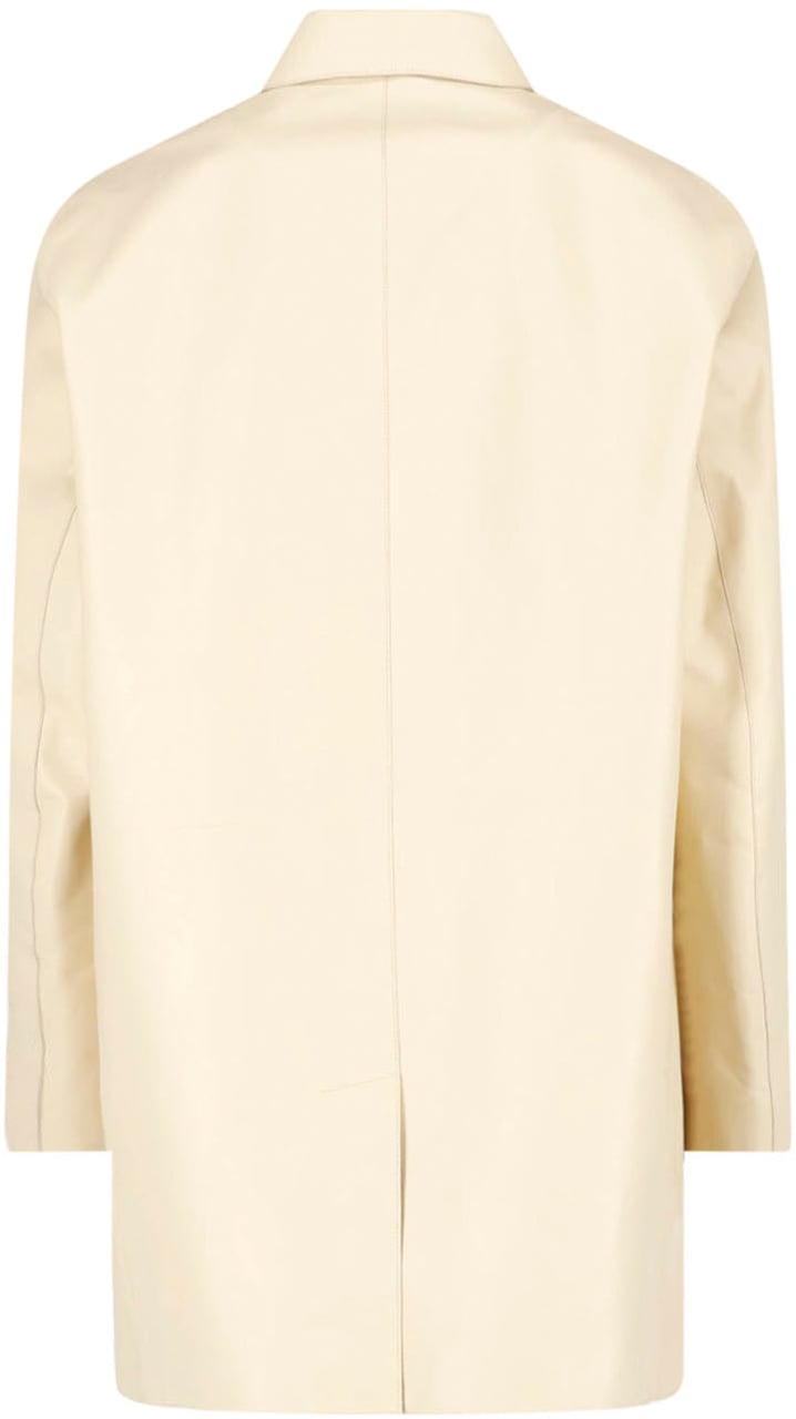Jil Sander Cream Minimalist Boxy Classic Collar Jacket Neutraal
