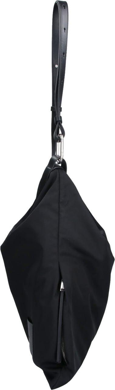 Jil Sander Black Soft Rolled Hobo Bag Zwart