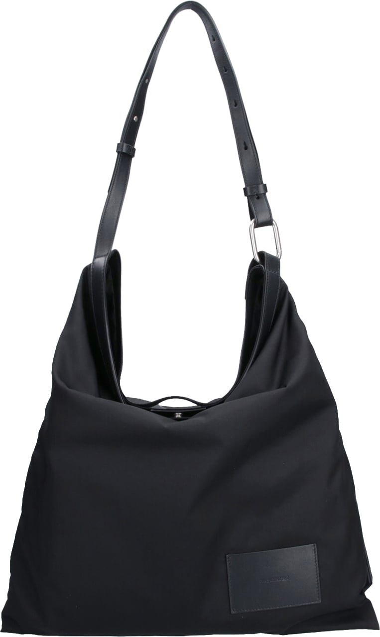 Jil Sander Black Soft Rolled Hobo Bag Zwart