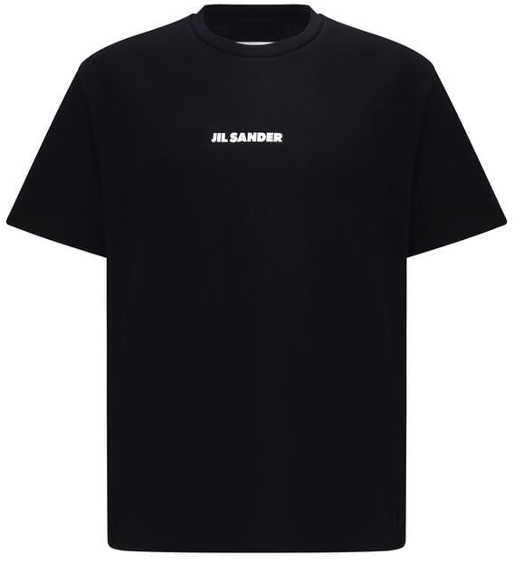 Jil Sander Jil Sander Black Cotton T-Shirt Zwart