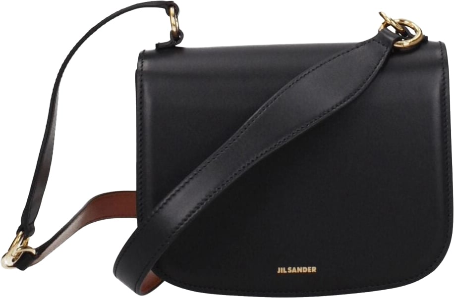 Jil Sander Black Leather Handbag Zwart