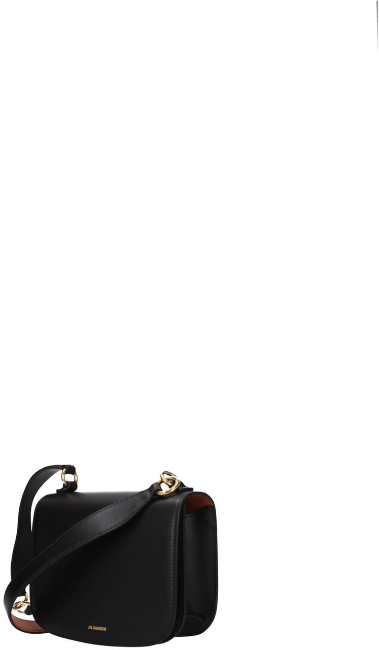 Jil Sander Black Leather Handbag Zwart