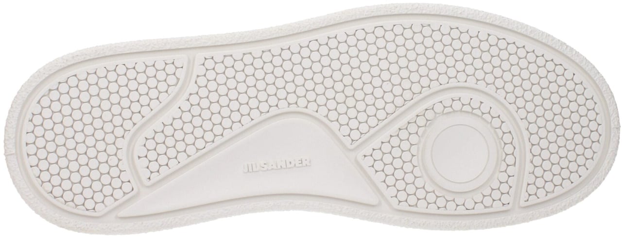 Jil Sander White Leather Platform Sneakers Wit