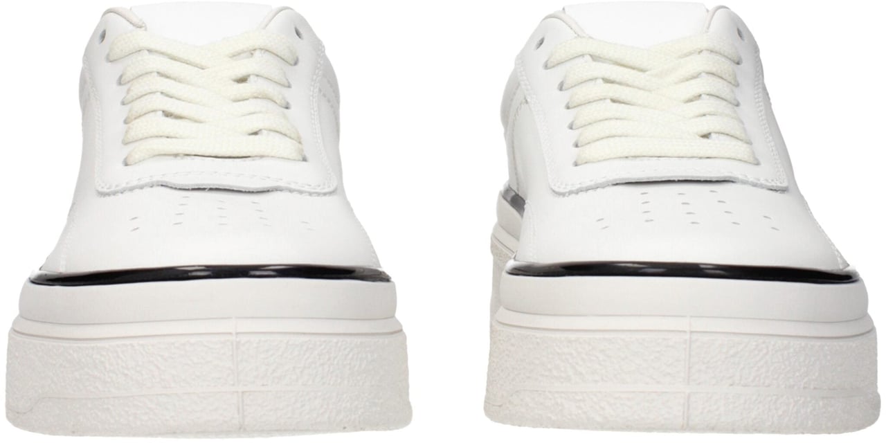 Jil Sander White Leather Platform Sneakers Wit