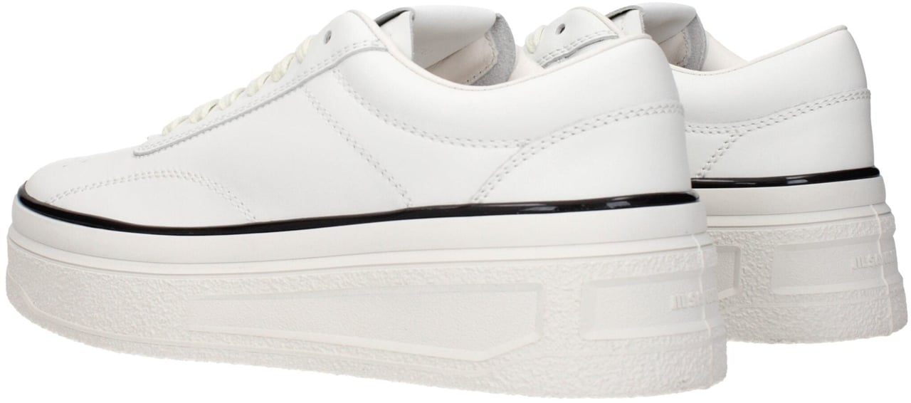 Jil Sander White Leather Platform Sneakers Wit