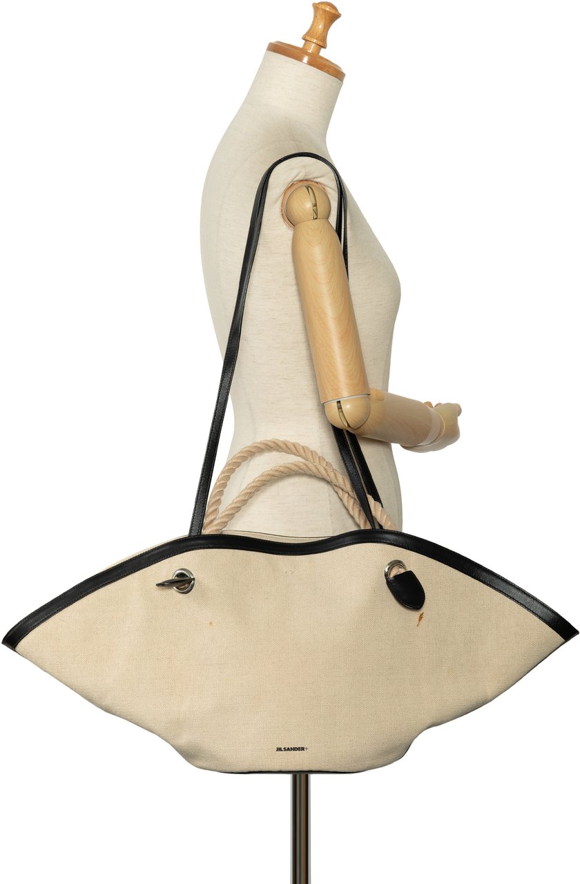 Jil Sander Canvas Sombrero Satchel Bruin