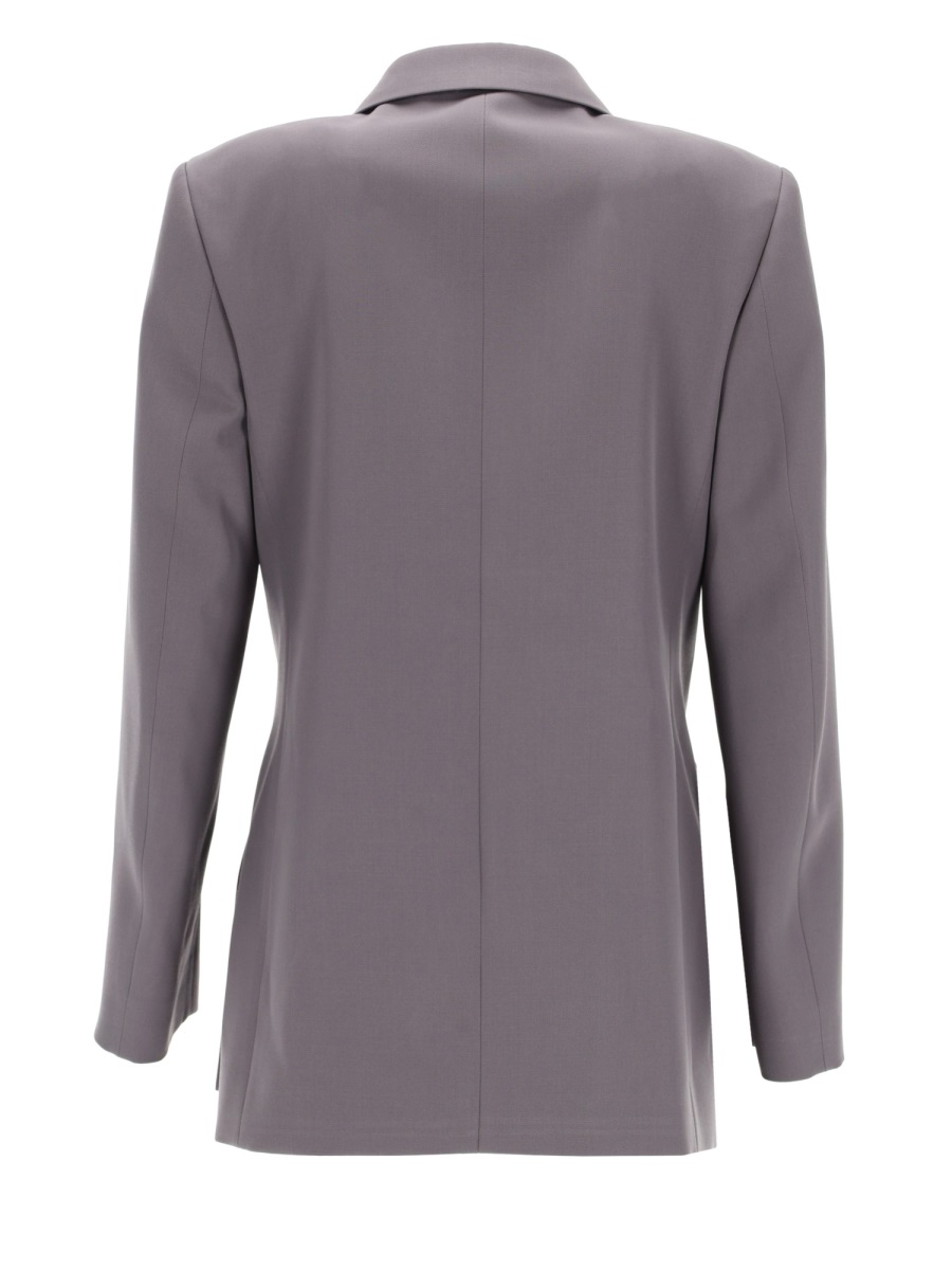 Jil Sander Double-Breasted Wool Tailored Jacket Grijs