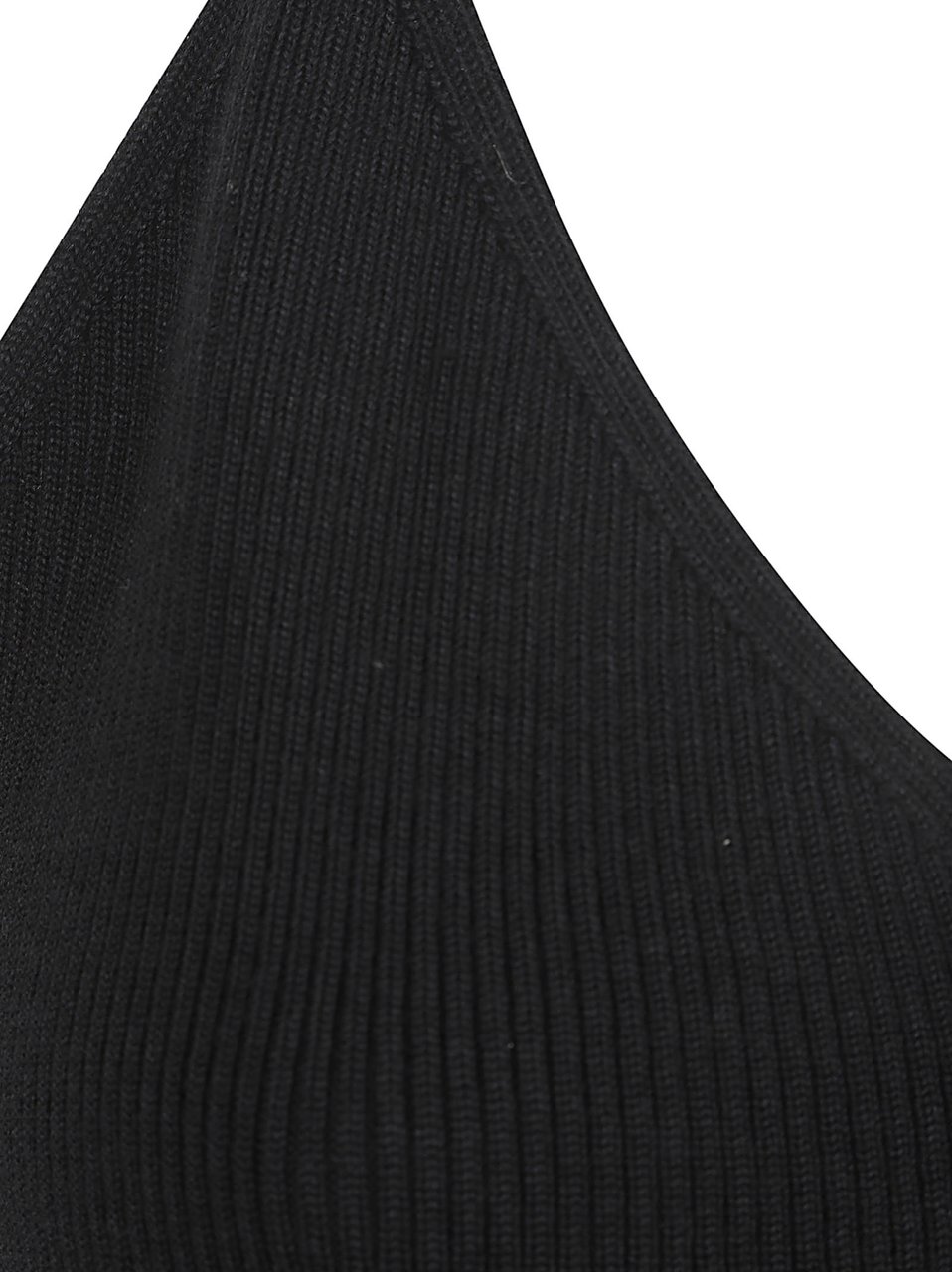 Jil Sander Knee-Length Ribbed Knit Dress Zwart