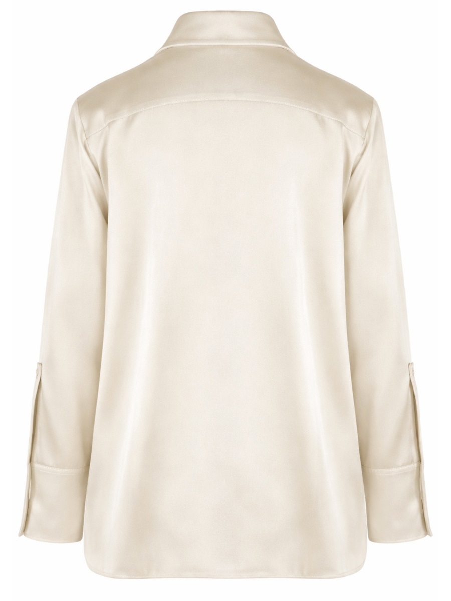 Jil Sander 132 Silk-Blend Bow Blouse Neutraal