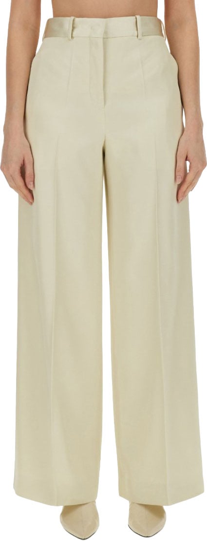 Jil Sander High-Waisted Tailored Pants With Wide Legs Neutraal