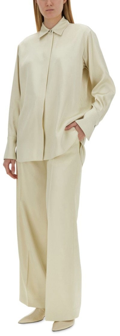 Jil Sander High-Waisted Tailored Pants With Wide Legs Neutraal