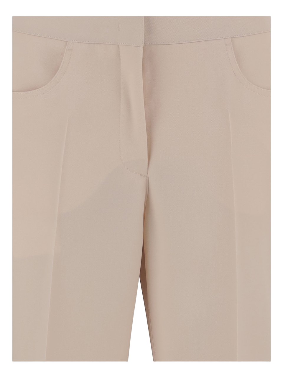 Jil Sander Tailored Beige Wool Trousers with Pressed Creases Neutraal