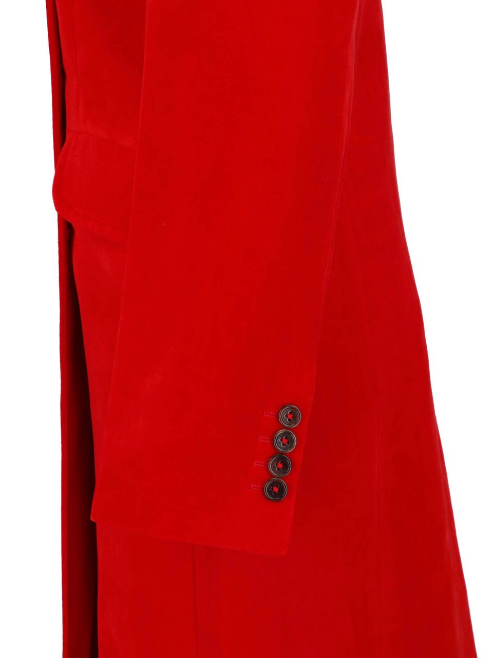 Jil Sander Red Double-Breasted Cotton Linen Coat Rood
