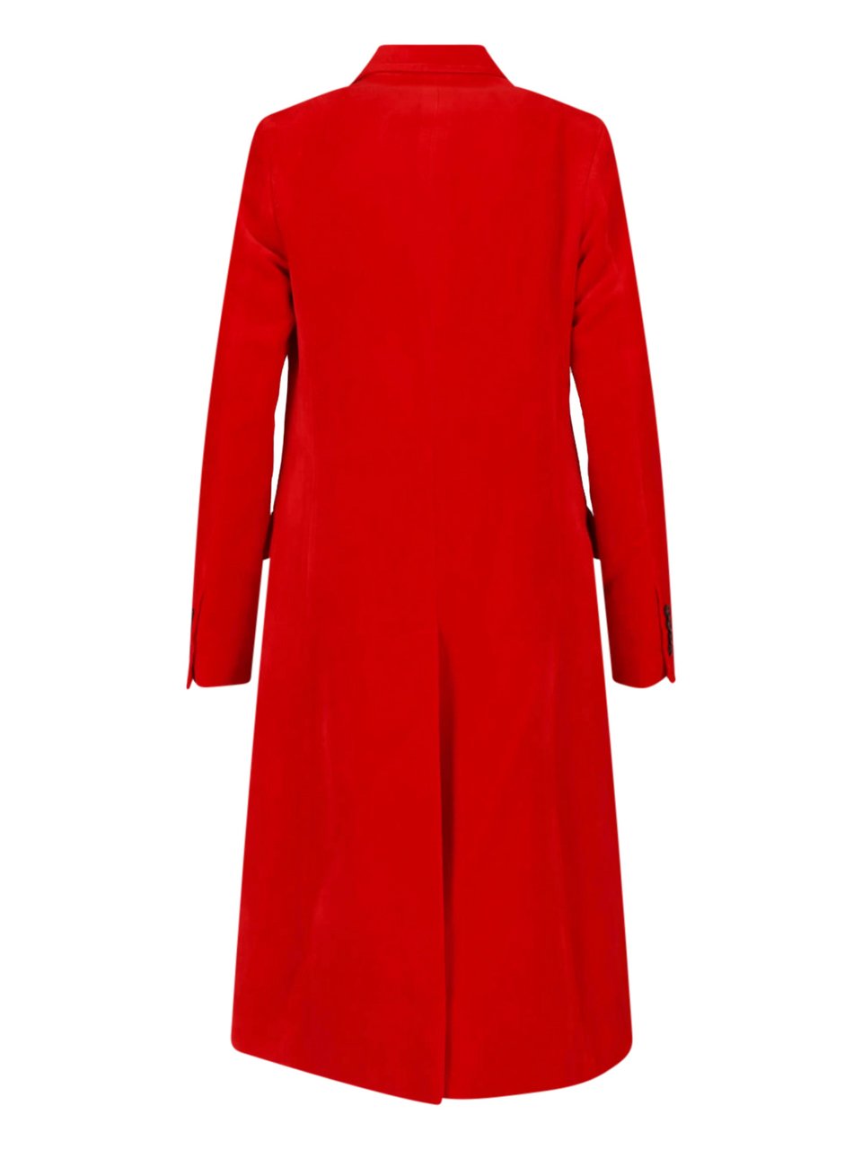 Jil Sander Red Double-Breasted Cotton Linen Coat Rood