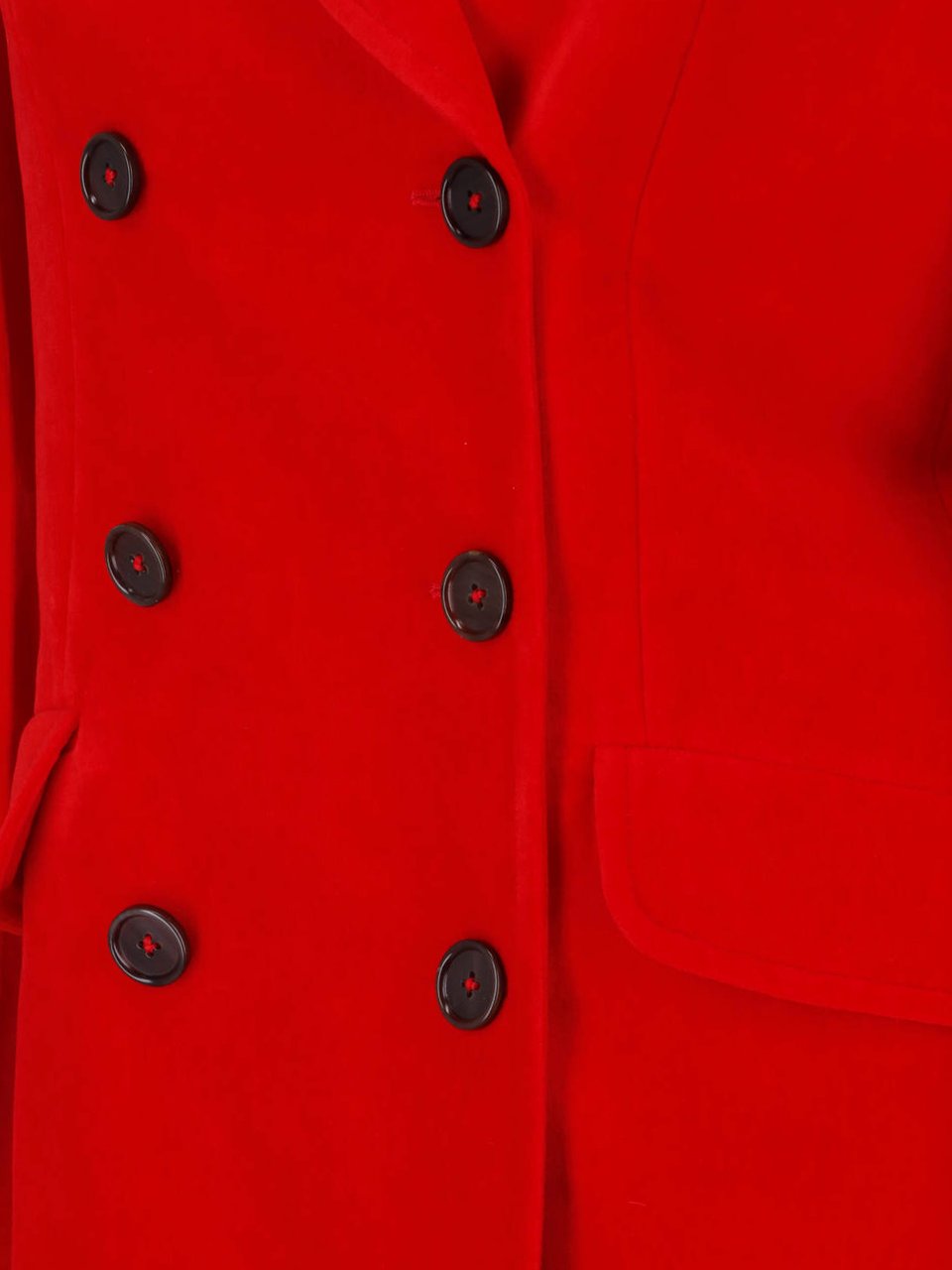 Jil Sander Red Double-Breasted Cotton Linen Coat Rood