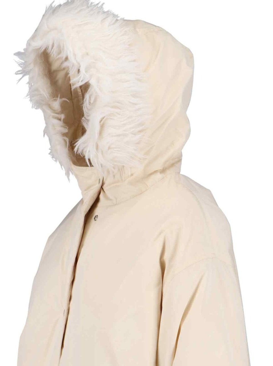 Jil Sander Faux Fur Parka – Cream Neutraal