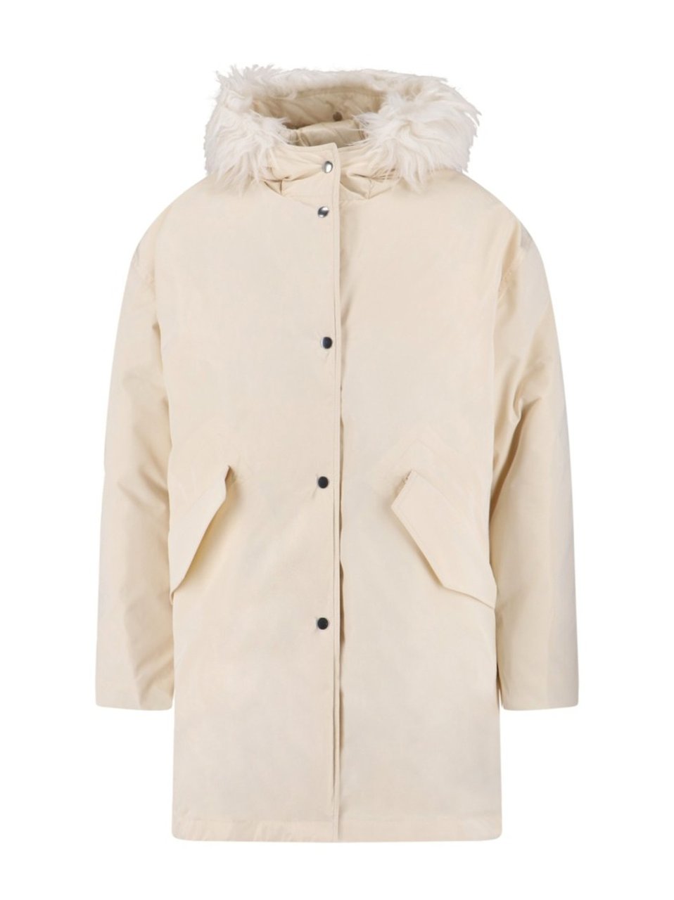 Jil Sander Faux Fur Parka – Cream Neutraal