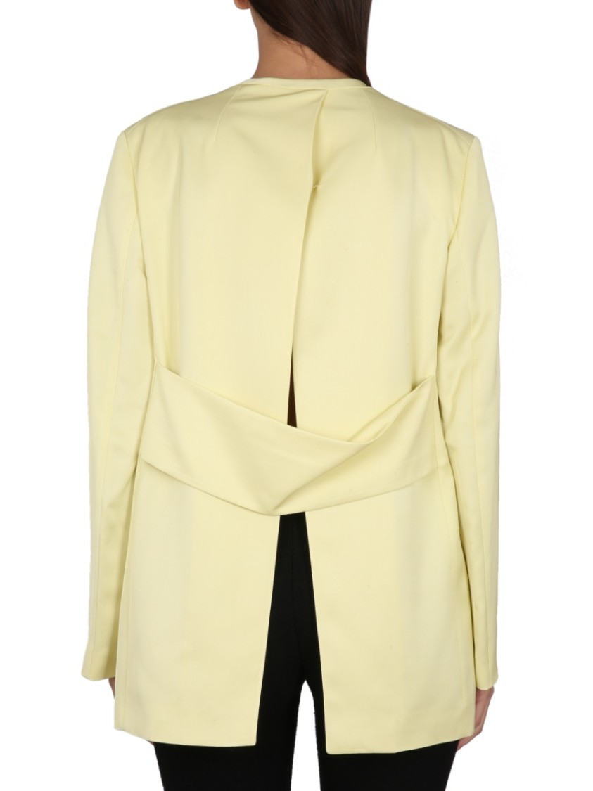 Jil Sander V-Neck Jacket With Concealed Closure Geel