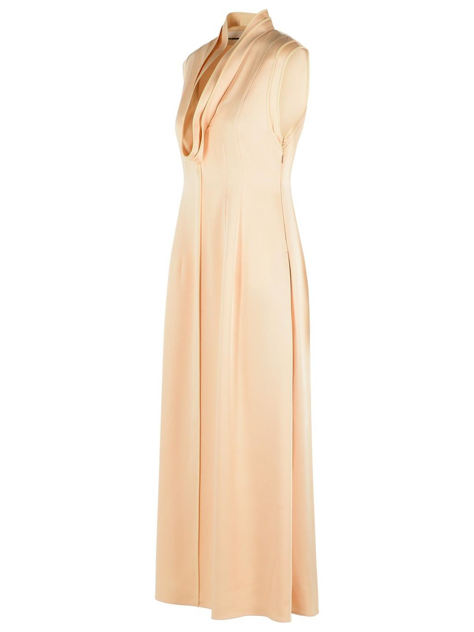 Jil Sander Acetate And Peach Viscose Dress Neutraal